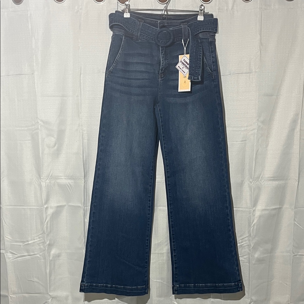 Risen Los Angeles belt wide leg jeans size 13/31 inseam 32”